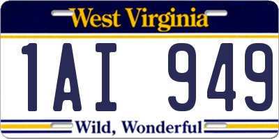 WV license plate 1AI949