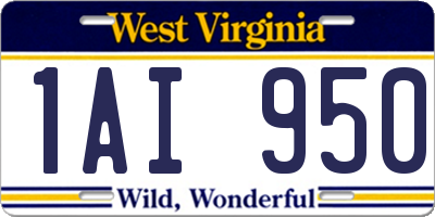 WV license plate 1AI950