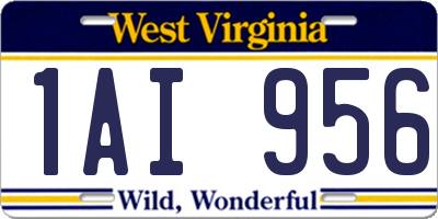 WV license plate 1AI956