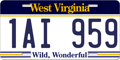 WV license plate 1AI959