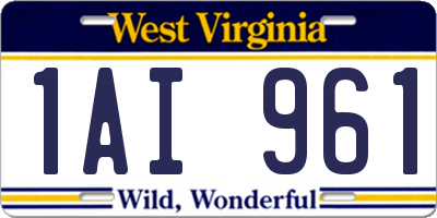 WV license plate 1AI961