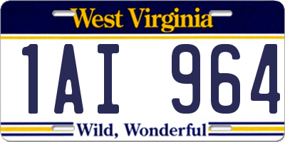 WV license plate 1AI964