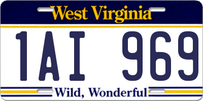 WV license plate 1AI969