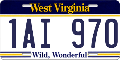 WV license plate 1AI970