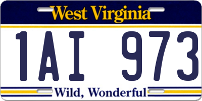 WV license plate 1AI973