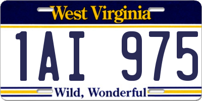 WV license plate 1AI975