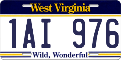 WV license plate 1AI976