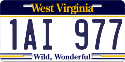 WV license plate 1AI977