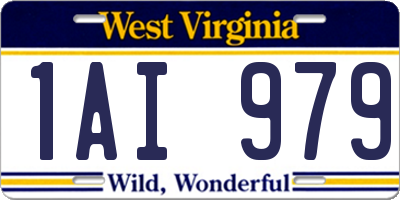 WV license plate 1AI979