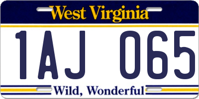 WV license plate 1AJ065