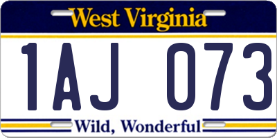 WV license plate 1AJ073