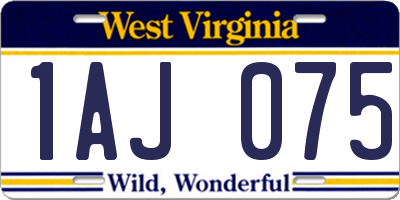 WV license plate 1AJ075