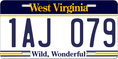 WV license plate 1AJ079