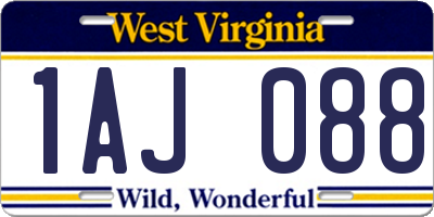 WV license plate 1AJ088