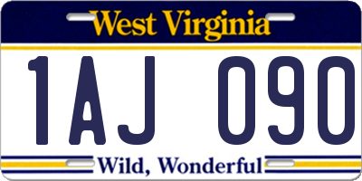 WV license plate 1AJ090