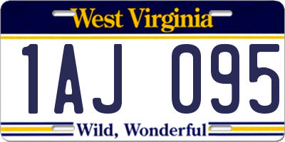 WV license plate 1AJ095