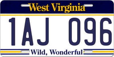 WV license plate 1AJ096