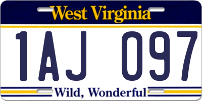 WV license plate 1AJ097