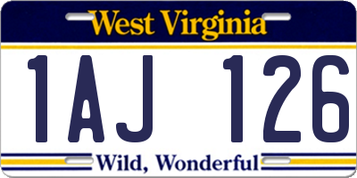 WV license plate 1AJ126