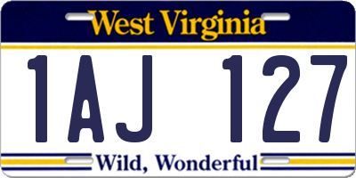 WV license plate 1AJ127