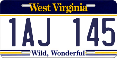 WV license plate 1AJ145