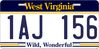 WV license plate 1AJ156