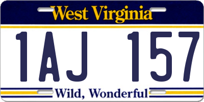 WV license plate 1AJ157