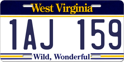 WV license plate 1AJ159