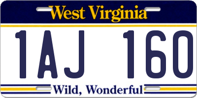 WV license plate 1AJ160