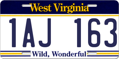 WV license plate 1AJ163