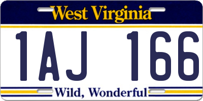 WV license plate 1AJ166