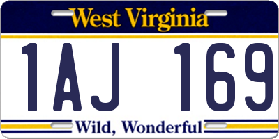 WV license plate 1AJ169