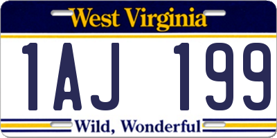 WV license plate 1AJ199