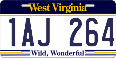 WV license plate 1AJ264