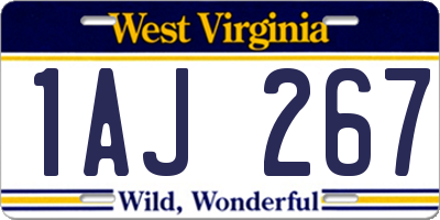 WV license plate 1AJ267