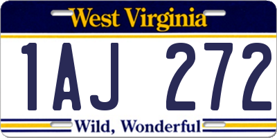 WV license plate 1AJ272