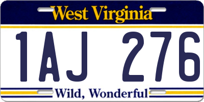 WV license plate 1AJ276