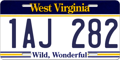 WV license plate 1AJ282