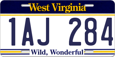 WV license plate 1AJ284