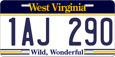 WV license plate 1AJ290