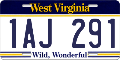 WV license plate 1AJ291