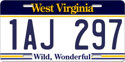 WV license plate 1AJ297