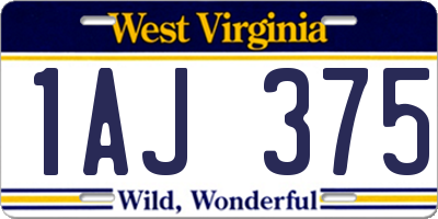 WV license plate 1AJ375