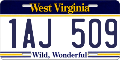 WV license plate 1AJ509