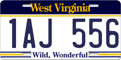 WV license plate 1AJ556