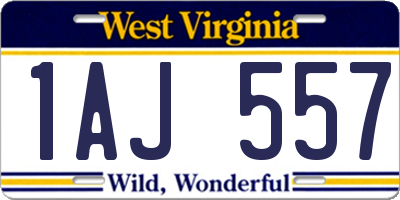 WV license plate 1AJ557