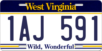 WV license plate 1AJ591