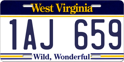 WV license plate 1AJ659