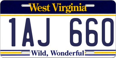 WV license plate 1AJ660