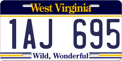 WV license plate 1AJ695